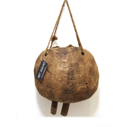 Dzwonek pasterski drewniany Vintage na sznurze XL